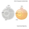 Pomegranate shaped silicone candle holder mold with detailed size and weight specs - Pomegranate Candle Holder Mold