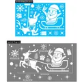 Stickers de fenêtre de Noël statiques avec Père Noël et Renne, taille 20x30cm - Traîneau de Noël BQ145