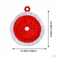 Miniature red and white plush Christmas tree skirt with 14.96 inch diameter dimension - N2-17 Mini Red and White Tree Skirt