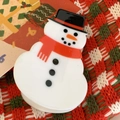 Macro shot of cute acrylic snowman hair clip with red scarf and hat on festive background - Cute Snowman Claw Clip-7.9cm