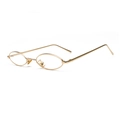 Chic small oval metal sunglasses in premium gold finish with a vintage hip-hop style - Gold Frame Clear