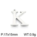 Silver stainless steel hollow letter K pendant for necklace and bracelet, 17x15mm size - Letter K (KLJ1418-Z) / Steel