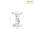 Transparent medium glass candle holder with ribbed Roman column design and sturdy round base - Transparent Medium