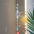 AB crystal snowflake suncatcher with icicle prism reflecting rainbows on wall - AB Color Snowflake - Sharp Bead