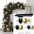 107pcs black and gold balloon arch kit with metallic and confetti balloons for parties - Black Gold Set 04