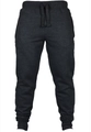 Men's dark charcoal fleece sweatpants with elastic drawstring waist and ribbed cuffs - S / Dark Gray