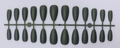 Close-up of matte dark green almond press-on nails in 24 pieces set on a plastic frame - Matte Dark Green (SDM-05)