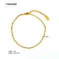 Bracelet de cheville doré en acier inoxydable avec chaîne de 1,7mm, modèle YYA023048 - Chaîne Torsadée 1.7mm (YYA023048)