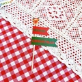 Christmas cake topper featuring a painted reindeer head and Merry Christmas flag banners - Reindeer Toppers (5Pcs)