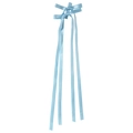 Barrette à cheveux avec nœud en satin bleu clair et longs rubans élégants - Bleu