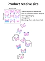Guide des tailles pour stickers papillon holographiques avec dimensions de planche 30x25cm - Style Papillon Iridescent (XC8002-NH)