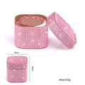 Detailed view of pink rhinestone nail crystal cup with dimensions 58mm and 312g weight - Rounded Corner Square Pink Rhinestone Cup