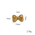 Matte gold stainless steel bow pendant with detailed 13x9mm dimensions for jewelry making - Style D / Gold