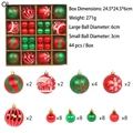 44pcs Red and Green Christmas Ball Set with Glitter and Snow Pattern Ornaments - R2-3 Style / Red and Green