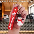 Christmas snowman PVC keychain with red silicone strap and 5.1x3.8cm dimensions - Christmas Snowman-3