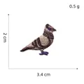 Detail of small pigeon embroidery patch with 3.4cm width and 2cm height dimensions - 5# (Grey/Purple Pigeon)