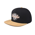 Brooklyn barber shop embroidered flat brim baseball cap with a black and beige contrast - Adjustable / Brooklyn Black