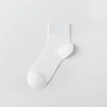 Calze da donna in seta bianca ultra sottili con trama a coste e design a rete - Taglia unica / Bianco