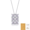 S925 silver necklace featuring moissanite rectangle pendant with GRA certificate - 50 Point Moissanite Style (With GRA Certificate)