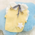 Dolce maglione giallo per animali con colletto in pizzo e fiocco per cani piccoli - Taglia S / Maglione Stella Principessa