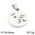 18K gold-plated heart pendant with winking face design, size 17x15mm and weight 2g - Steel Color Kissing Emoji Pendant (KP100754-Z)