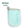 Waschbarer mintgrüner Flanell-Abschminkhandschuh zur Gesichtsreinigung 13x9cm - Mintgrün