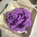 Handmade purple fabric rose hair claw clip displayed in a premium eco-friendly gift box - 9.5CM / Purple