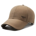 Dunkelbraune Baumwoll-Baseballkappe für Herren mit modischem Aufdruck und Dekorband - Verstellbar / Khaki