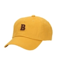 Berretto da baseball giallo in cotone con lettera B ricamata in marrone scuro - Giallo