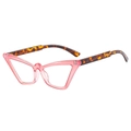 Occhiali da sole cat-eye con montatura rosa trasparente e stanghette tartarugate - Montatura Rosa Lenti Trasparenti