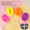 Pastel number 0 birthday candle with plastic stand, variety of soft candy colors - New Color Number Candle 0