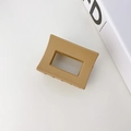 Matte khaki rectangular hair claw clip for women featuring a minimalist cutout design - Rectangle / 6.2cm / Light Brown