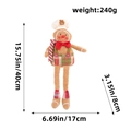 Gingerbread man chef plush with white hat and striped candy cane for Christmas decor - Long-Legged Gingerbread Man (Male)