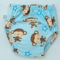 Calzoncillos de aprendizaje azul claro para niños con monos y estrellas - Mono Azul