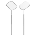 Silver stainless steel heart-shaped eyelash extension mirrors with non-slip handles - Square / Silver