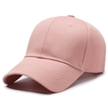Pink minimalist baseball cap with six-panel crown and pre-curved brim for women and men - Adjustable / Pink