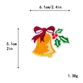 Golden bell Christmas embroidery patch with red bow and holly details measuring 6.1x5.1cm - 6.1x5.1cm / 11157-Bells with Bow