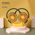 Portable neck fan with deer antler design in yellow and green finish, model DD5583C - Deer / Dark Green