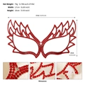 Maschera per travestimento in metallo con strass rossi e design a farfalla elegante - Rosso (FS-J023RED)