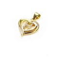 Macro shot of gold heart pendant with letter H and sparkling cubic zirconia stones - Letter H