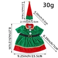 Copribottiglia di vino in stile elfo di Natale con abito rosso verde e cappello a punta - W2-64 Stile Abito da Elfo Femmina