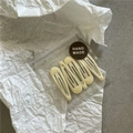 Set di 5 mollette per capelli giallo crema minimaliste in confezione fatta a mano - 5 Pezzi / Bianco Sporco