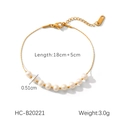 18K gold-plated stainless steel Cuban bracelet with nine white freshwater pearls - Hc-b20221