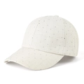 Beige honkbalpet met fonkelende strassteentjes voor zonbescherming en stijl mode - Verstelbaar / Wit