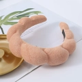 Plush apricot pink terry cloth headband with thick sponge padding for hair styling - Apricot Pink (9# Sponge Headband)