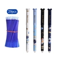 Space-themed erasable gel pen set with astronaut patterns and 20 blue ink refills - Astronaut Style Pens And Refills / Black Ink