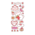 Cute cartoon rabbit stickers featuring strawberries and hearts in pink and white themes - Strawberry Rabbit