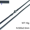 500mm black stainless steel square snake chain necklace with lobster clasp 10g - Black 500x2.5mm(KN203627-Z)