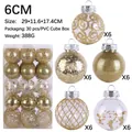Set di 30 palline di Natale dorate 6cm in scatola PVC con cinque stili per decorazione - Oro