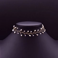 Double-layer gold branch necklace with white freshwater pearls and crystal beads - Branch Shape White Pearl Crystal Style